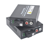 Bidirectional 1 port Audio Fiber Converters A set,Unbalanced Analog RCA Audio Extender Over Fiber,SC Singlmode Single Fiber Up 20Km Multimode 500m For Broadcasting Intercom System